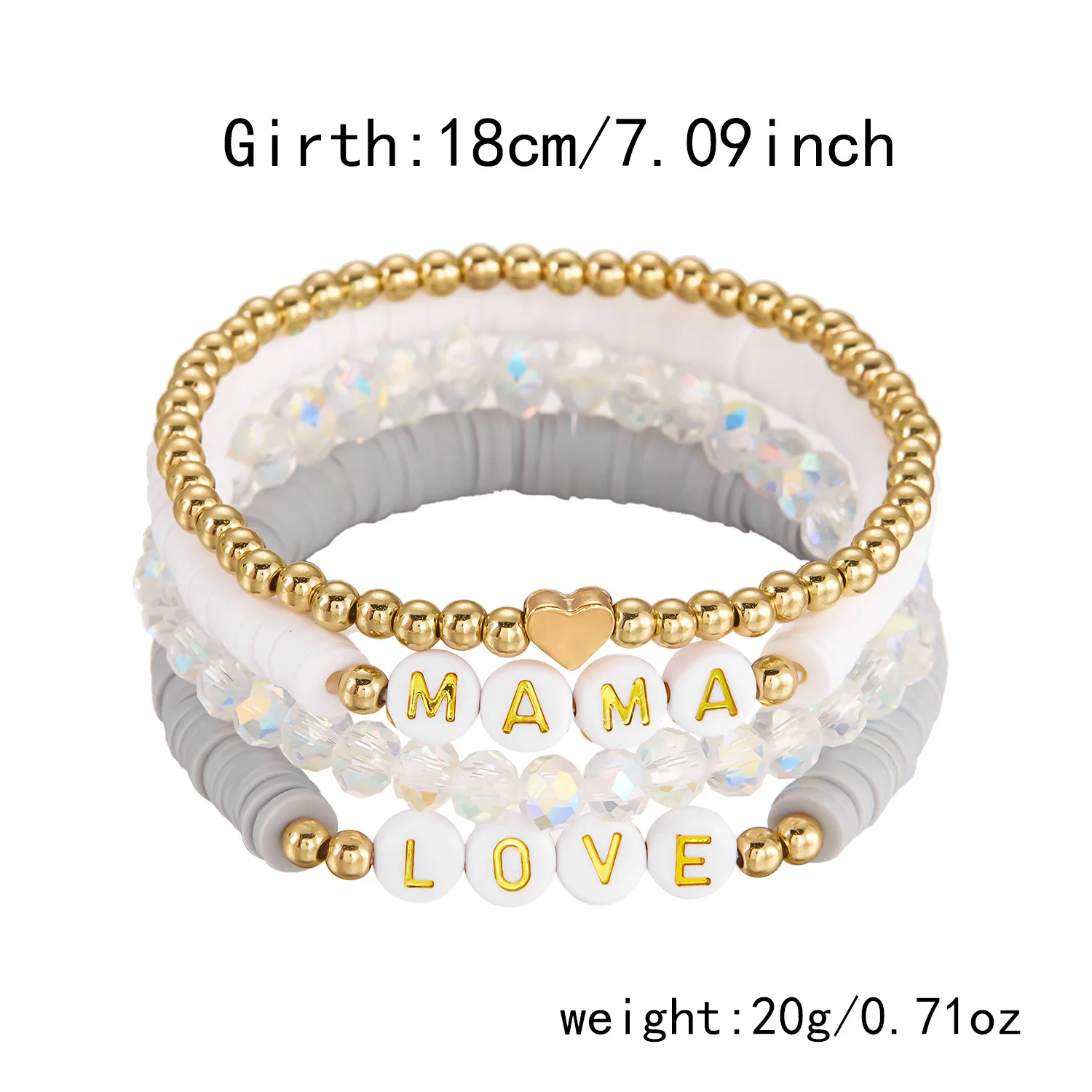 2025 New Cross-border Mother's Day MAMA Bead Bracelets Versatile