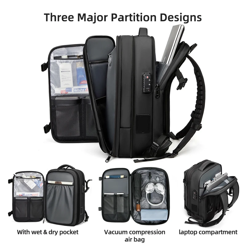 Air Vacuum Compression Travel Backpack Expandable Carry on Bag Vacuum with Pump Fit 17.3 Inch Laptop Backpack Air Vacuum Compression Travel Backpack Expandable Carry on Bag Vacuum with Pump Fit 17.3 Inch Laptop Backpack