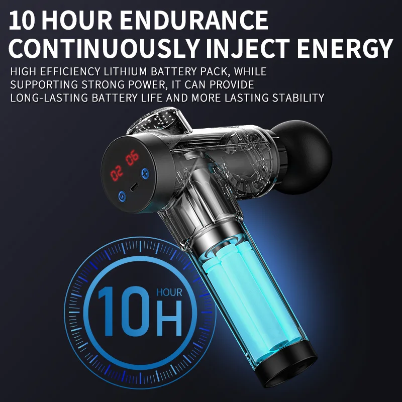 2023 Handheld 99 Speed LCD Touch Screen Fascia Gun Massagepistole Vibration Massage Gun