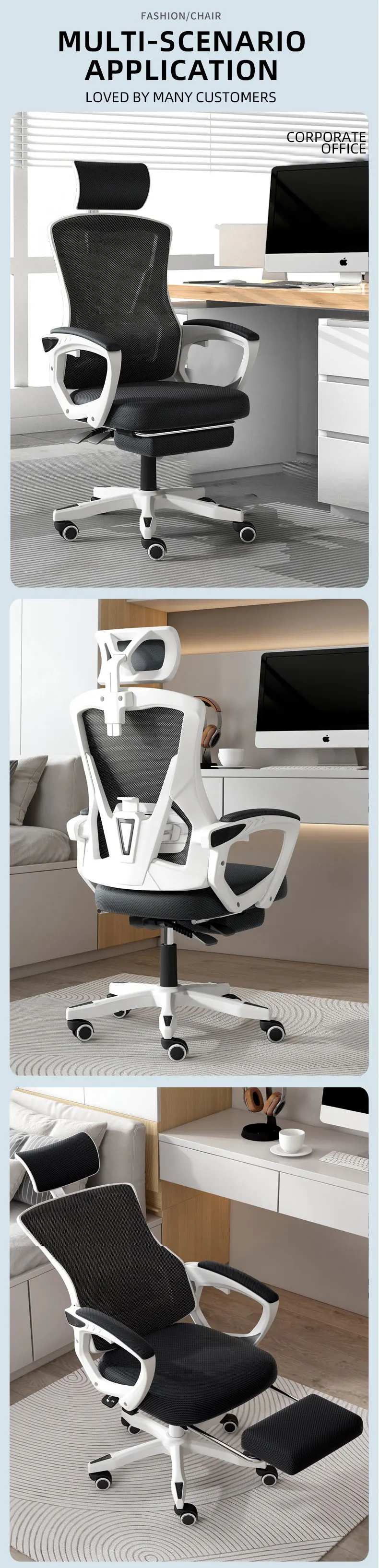 Cheap Ergonomic Recliner Office Chair Full Mesh Fabric Office Chair