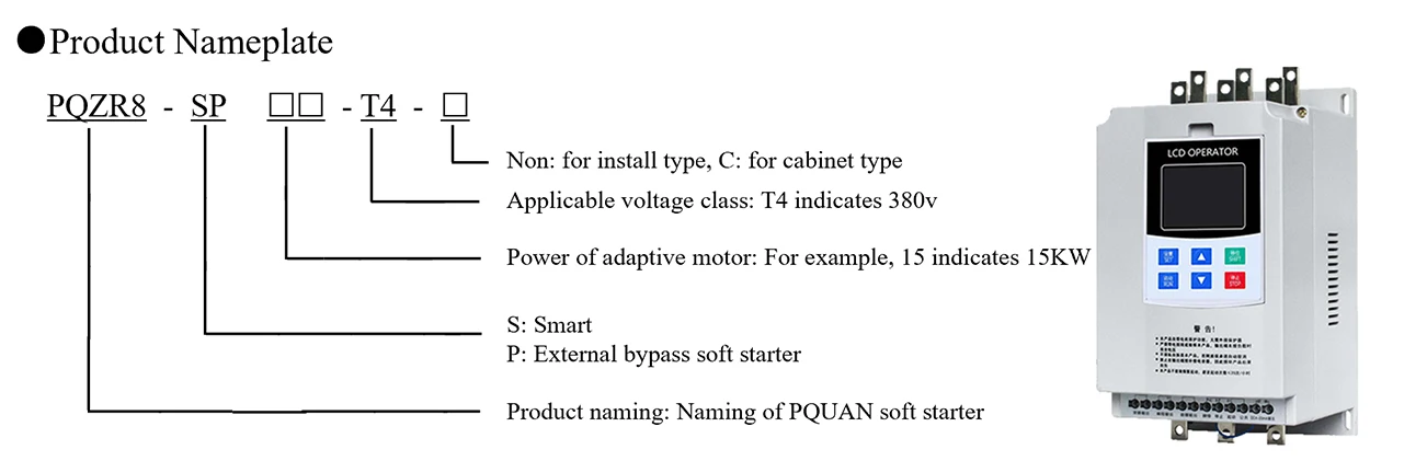 350KW Three-phase Bypass Soft Starter for Motor Intelligent Control IP65 RS485 Communication Forced Air Cooling 50/60Hz supplier