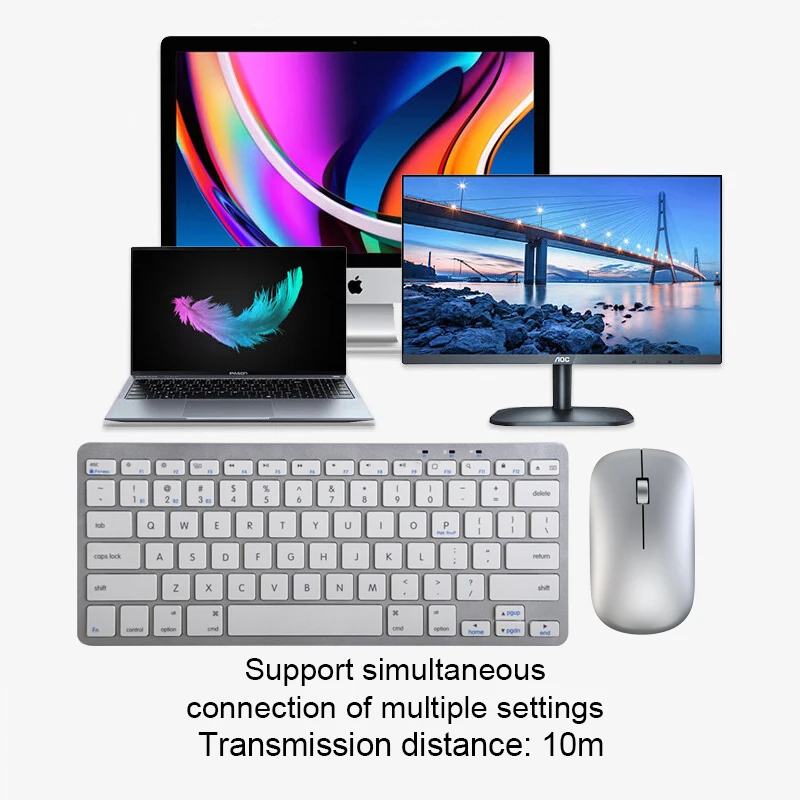Factory Price 78 Keys Mini Wireless Mouse Keyboard Combo Rechargeable Bluetooth Keyboard and Mouse for Laptop Tablet PC