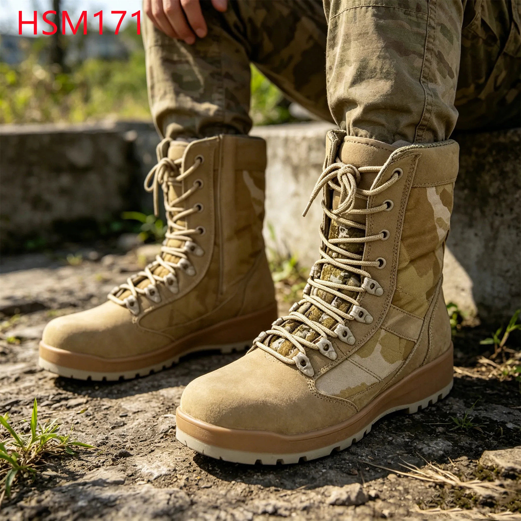 LXG,Backcountry Hiking Big Magic Tape Design Combat Boots Hua Singh Roadblock Security Duty Desert Patrol Boots in Qatar HSM171