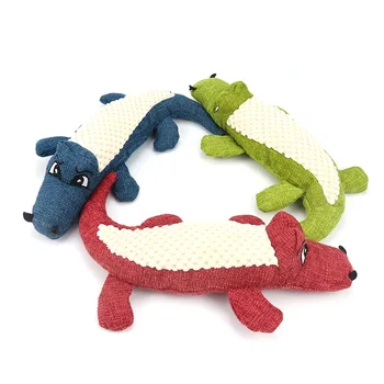 Factory Direct Eco-Friendly Dog Toy Plush Simulation Crocodile Bite-Resistant Stock Rubber TPR Animal Toys Bag Packaging Direct