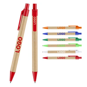 Promotional Cheapest Pressed Eco-Friendly Paper Tube Ballpoint Pen With Custom Print Logo Adertiding for Ball Point Gift