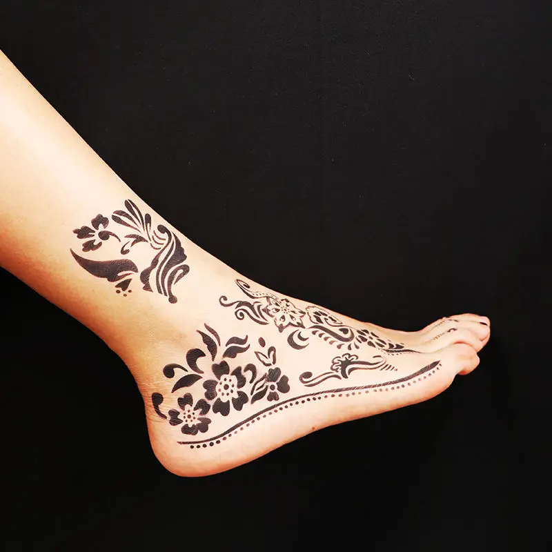 Wholesale Custom Reusable Mehndi Hand Henna Tattoo Stencil Sticker