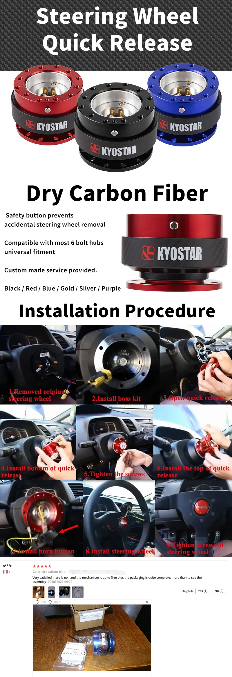 Aluminum Custom Dry Carbon Fiber Central Body Steering Wheel Hub Quick Release Buy Steering