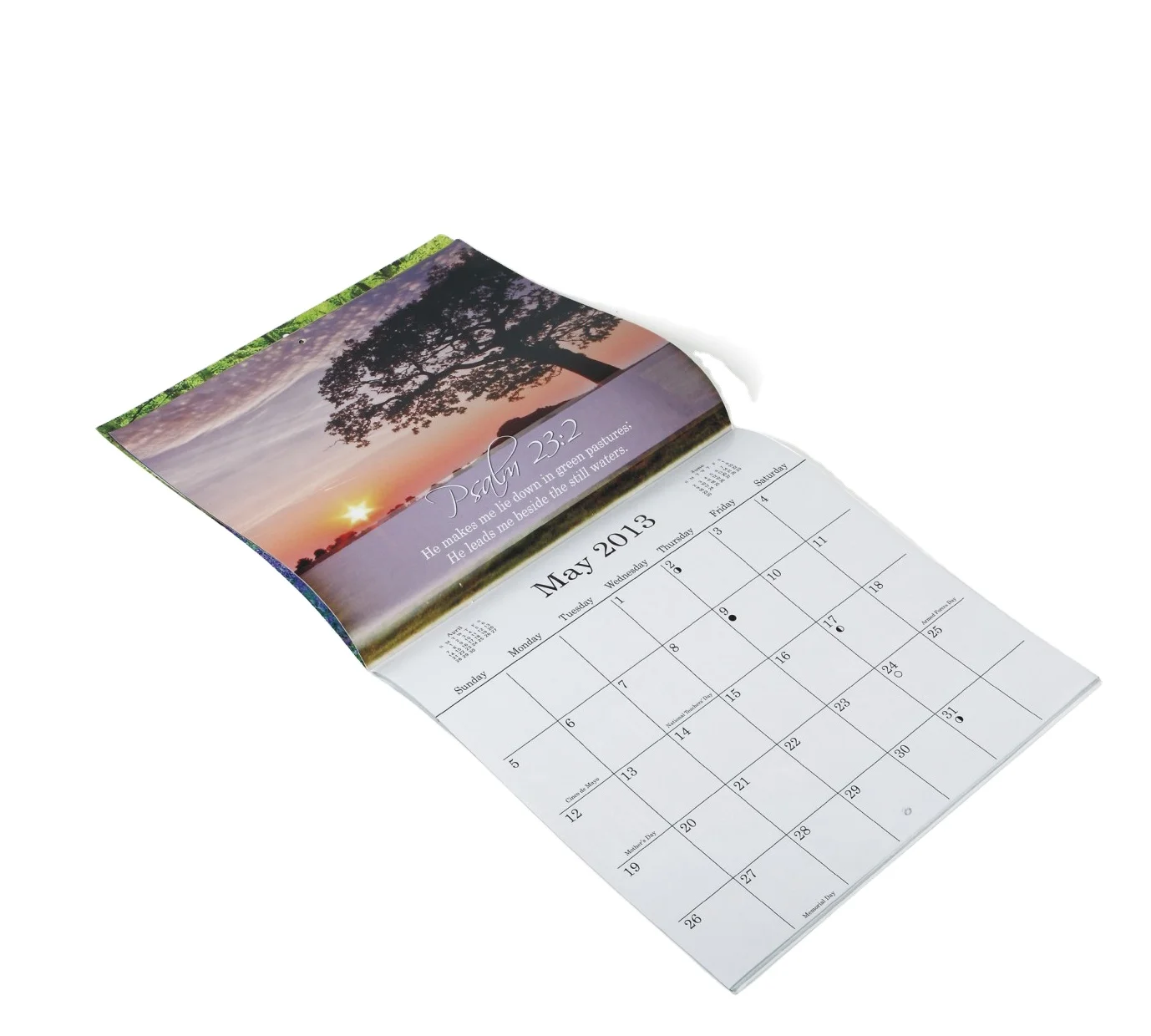 2024 природа ежемесячный пользовательский настенный календарь печать в Китае