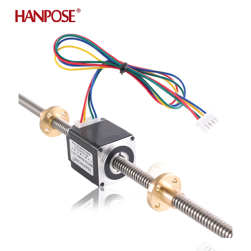 HANPOSE 28HT28/34/40/50-RL0802-117,5 Obousměrný závit s kladným a záporným zubem, lichoběžníkový šroubový motor