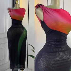 Viviblook Z610DS05 Women's New 2026 Summer New Lace up off Shoulder Elegant Sleeveless Slash Collar Sexy Maxi Dress for Women