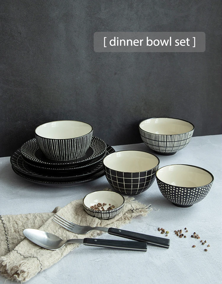 Joyye Ceramics Black Plates Dinner Dishes Restaurant Wholesale Price