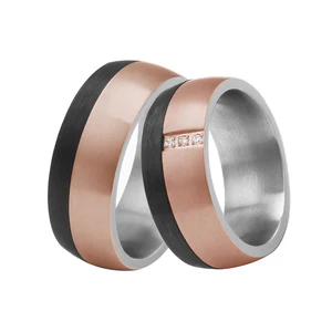 Tizti Jewelry European Style Rose Gold Stainless Steel Titanium Wedding Ring Engagement Gift for Women Men
