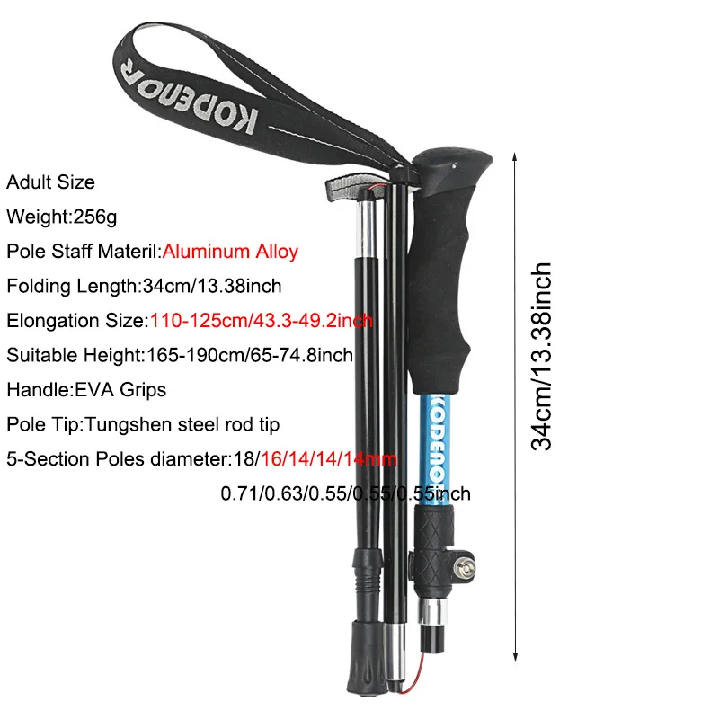 Lightweight Telescopic Trekking Poles for Hiking Mountaineering