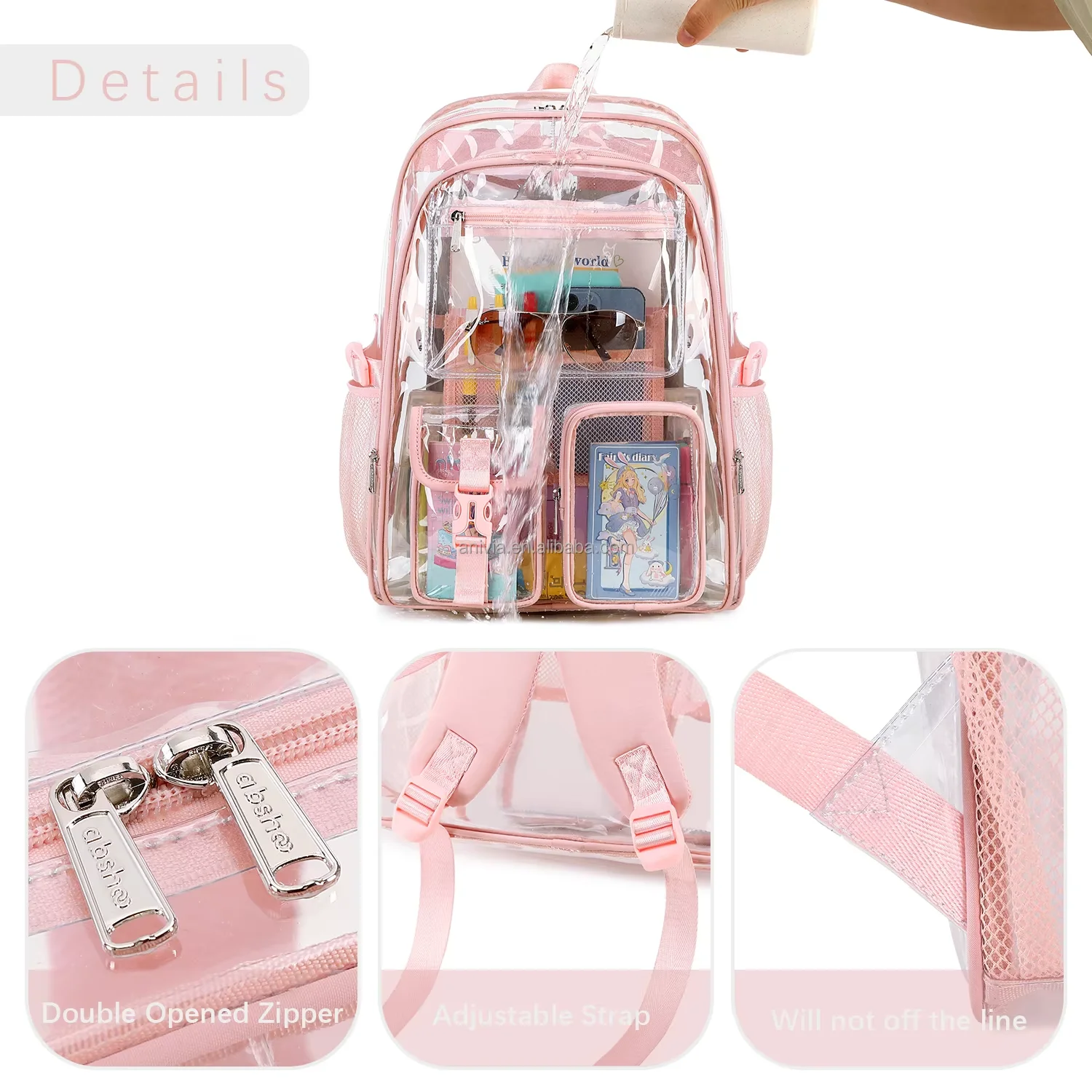 Hotselling Clear Heavy Duty PVC Transparent Cheap Fashion Student Schoolbag Children Backpack Bagpack Kids School Bags