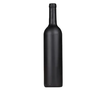Hot sale Custom 200ml 375ml 500ml 700ml 750ml 1000ml Black oslo glass bottle vodka spirit wine bottle for liquor corked
