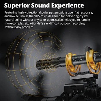 Godox VDS-M2 Directional Shotgun Microphone + Rycote Lyre Shockmount Compatible with Cameras, Camcorders, Smartphones, Tablets detail image