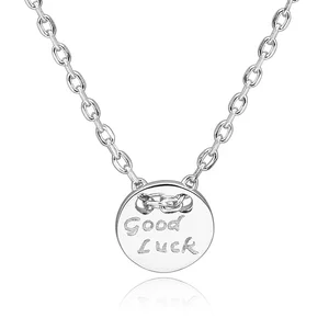 POLIVA Custom Name Necklace for Girls 925 Sterling Silver with Good Luck Letter Fashionable Trendy Chains for Weddings
