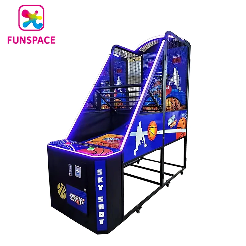 Funspace Coin Operated Basketball Machine Adults Play Games Crazy Shoot Ball Basketball Arcade Redemption Game Machine