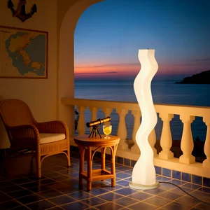 Glam Art Deco Floor Lamp Eco-PE & Marble Base, Luxury for European High-End Living Rooms & Aesthetic Homes Outdoor Floor Lights