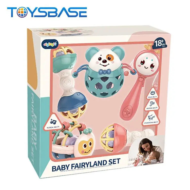 Оптовая продажа, Прорезыватель для зубов и набор из мягкой резины, детские погремушки, музыкальные игрушки, детские погремушки