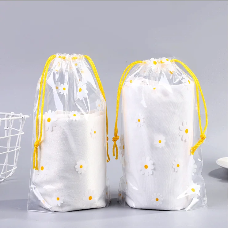 Custom Logo Eva Matte Frosted Plastic Drawstring Clothing Bag - Buy ...