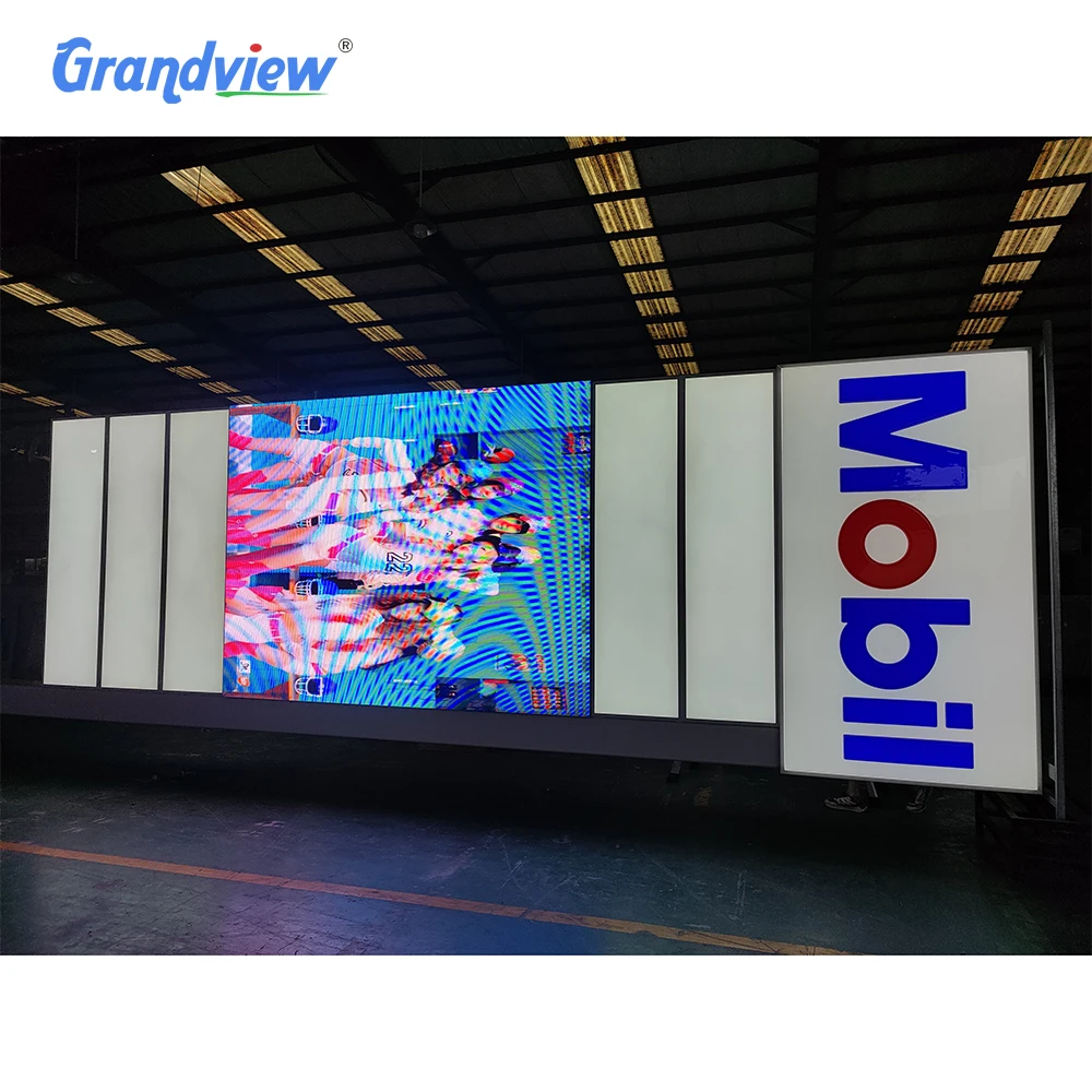 Reklamowy panel LED z wyświetlaczem cen paliwa dla stacji benzynowej | Aluminiowa oświetlana tablica informacyjna w formie panelu