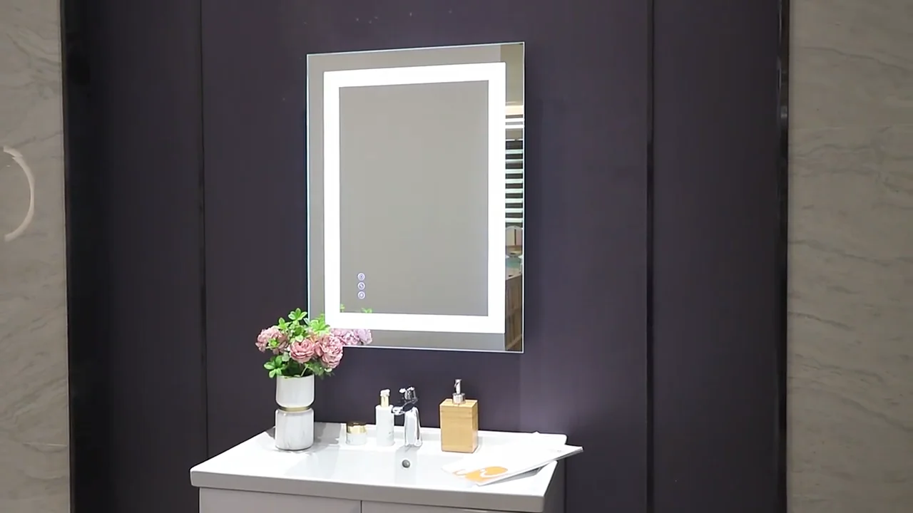 Custom Hotel Modern Luxury Large Fogless Illuminated Bath Mirror Shower