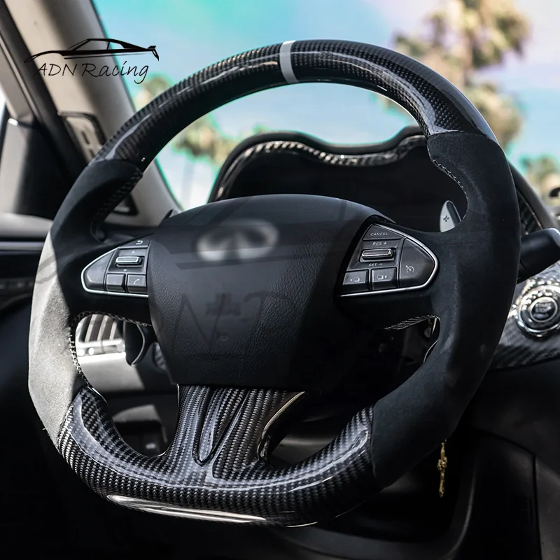 Carbon Fiber Steering Wheel For 19-20 Infiniti Q50 QX50 17-20 Q60 QX60