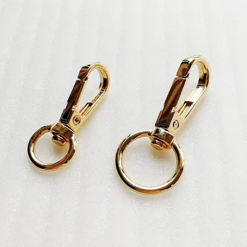 Metal Gold Round Tail Pendant Key Clasp Swivel Snap Dog Hooks for Bag Accessories