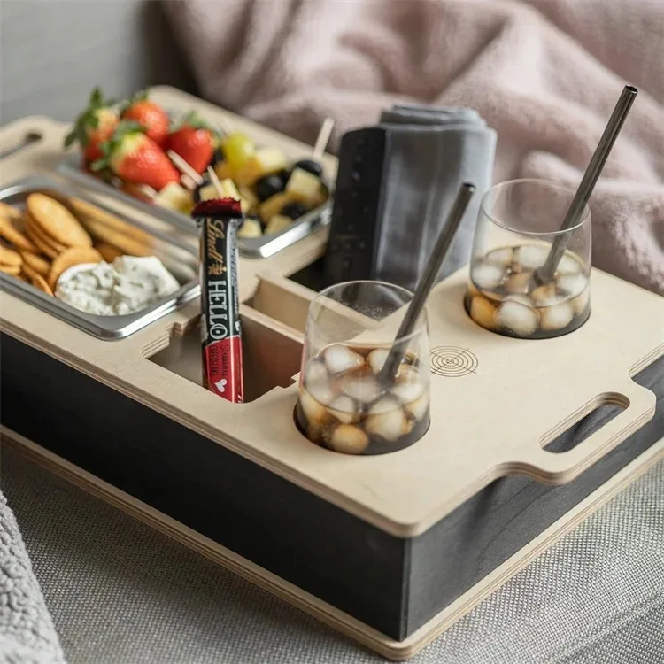 Creative Wooden Snacks and Drinks Storage Box for Parties