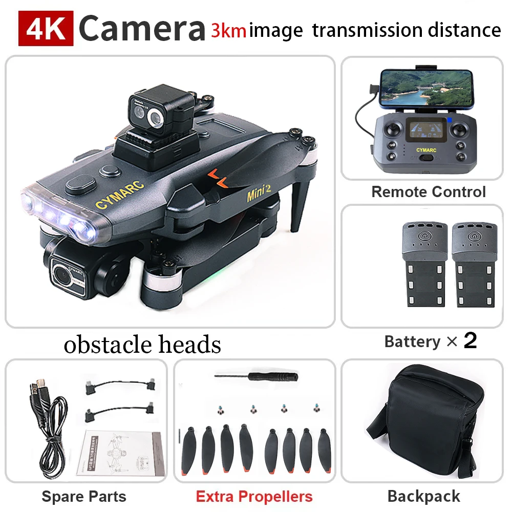 Q3 Pro Mini 2 Drone GPS Drone 4K Profesional  3-Axis Gimbal Dual Camera 5G WIFI FPV RC Quadcopter with Obstacle Avoidance Drone