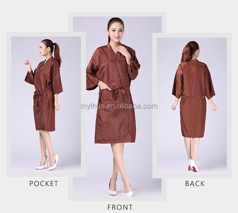 Long Sleeve Luxury Barber Hairdressing Salon Robe Women Barbers Gown ...