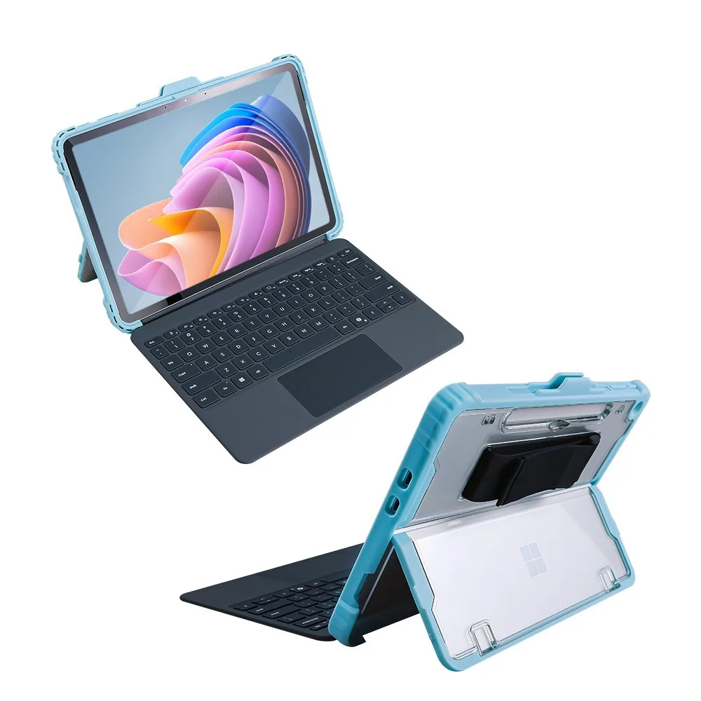 product laudtec adjustable shoulder strap rugged tablet cover case for microsoft surface pro12 2025  with hand strap shockproof features-2