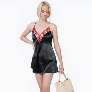 Hot and Sexy Women's Summer Lace Embroidery Nightdress Adjustable Straps Lingerie Decorated Sleepwear Half Slip Type