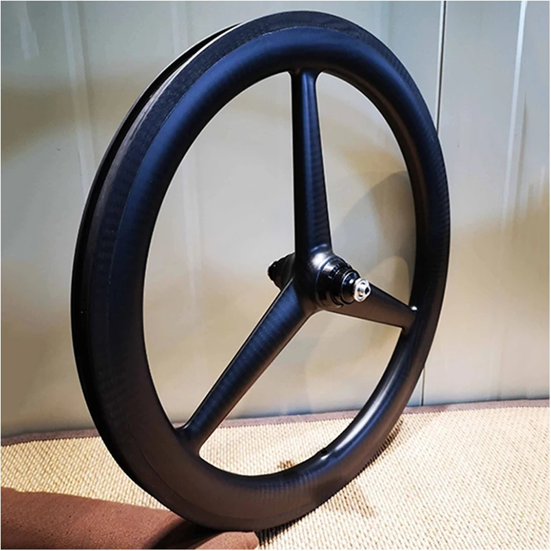 Carbon 406mm 3 Spoke 20 Inch Tubeless Bmx Wheelset - Oem