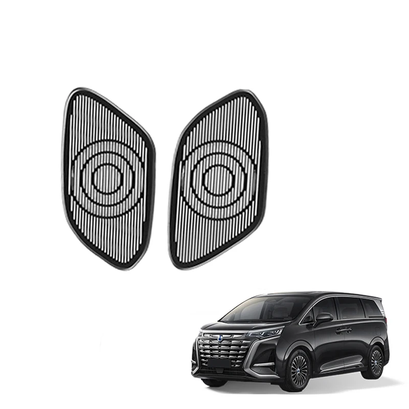 Speaker Dashboard Cover For Denza D9 Stainless Steel Black Dashboard Speaker Decoration Horn Cover Interior Accessories
