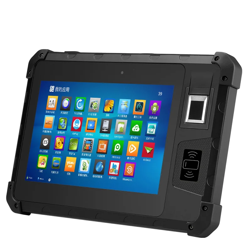 Industrial Level Android 8 Inch Touch Screen Handheld 4G Wifi Bluetooth Fingerprint UHF Reader Rugged Tablet Support Nova Module