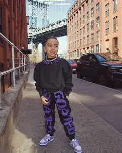 Wholesale 2-Piece 100% Cotton Print Kids Sweatshirts & Tracksuits Sets with Joggers for Boys