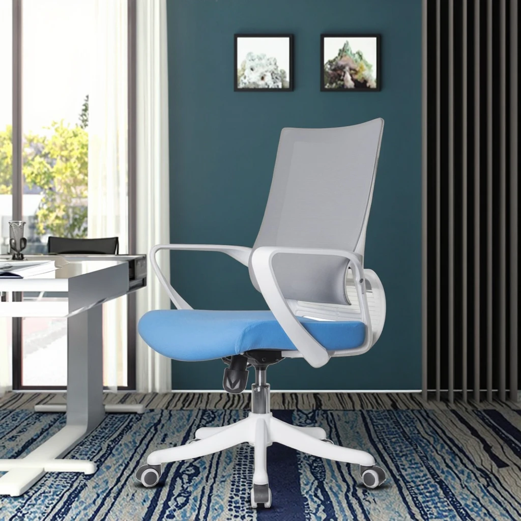 Modern Executive Classroom Office Conference Chairs Reinforced Metal Frame Breathable Mesh Back Height Adjustment Pneumatic 4