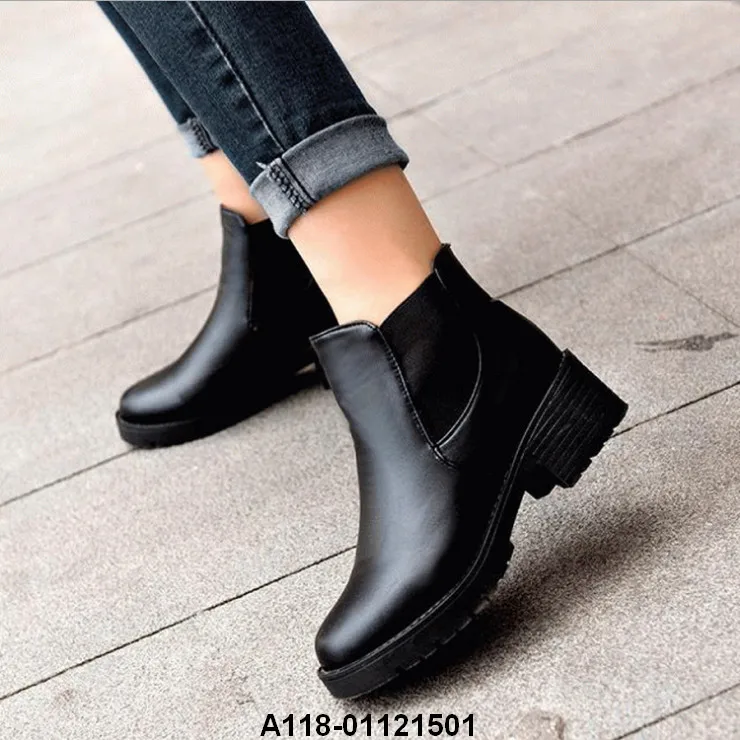 Botas Tacón Bajo Para Mujer,Botines Pu Artificiales - Buy Mujeres Tobillo,Zapatos De Mujer Zapatos,Botas Tobillo Product on Alibaba.com