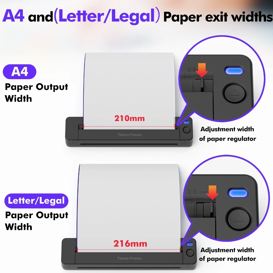 Luck Jingle Thermal Printing Portable Printer A4 for Document and Tattoo Printing Connected by Bluetooth and USB manufacture