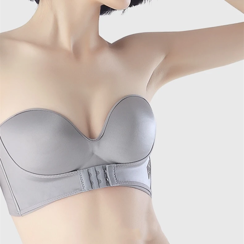 Best Deal for Women Lingerie Strapless Front Buckle Lift Bra Wire-Free