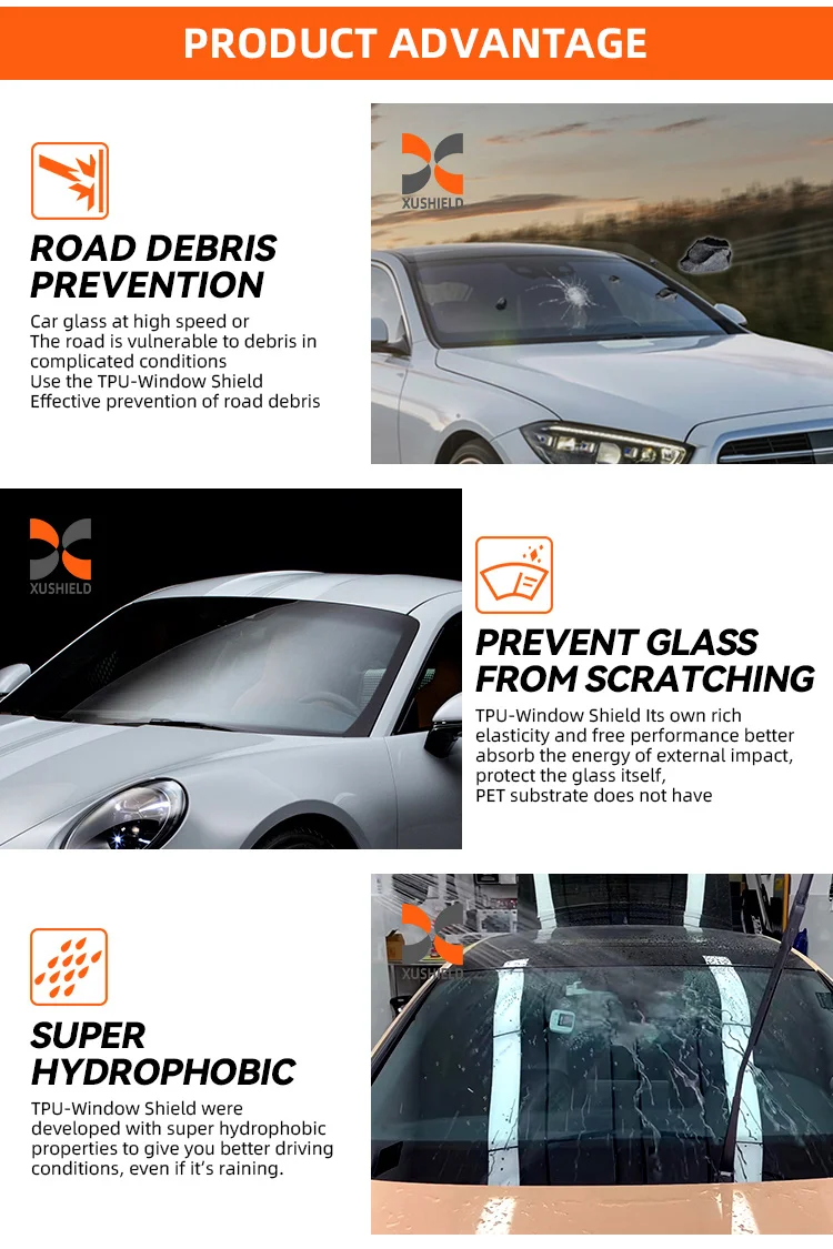 Clear Waterproof Explosion Proof TPU Window Film PPF Film for Windshield Protection