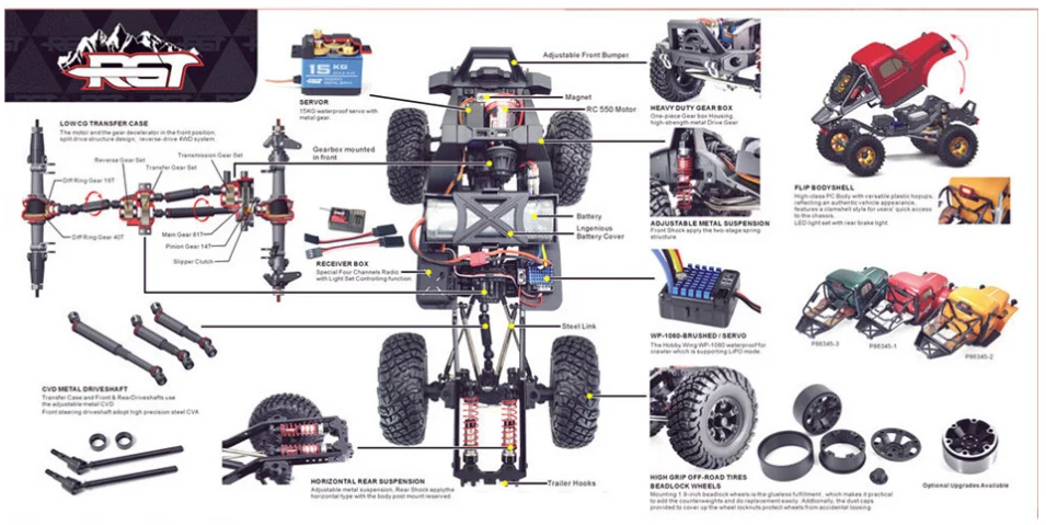 2021 RGT 86181 CRUSHER Radio Control 4x4 AWD Metal Rock Crawler 1