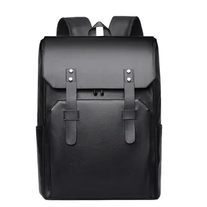 Wholesale Custom Large Capacity Leather Backpack Waterproof Feature Best Sellers Unisex Laptop Business Travel Bags Zipper