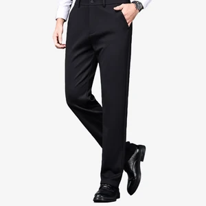 2026 Autumn-Winter New Wool Trousers High Quality Classical Formal Pants Solid Color Business Fleece-lined Pants