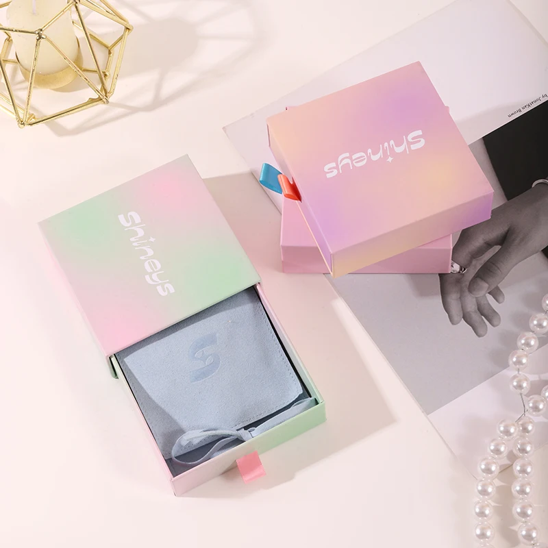 A1 Factory Customized Logo Luxury Design Gift Packaging Pendant Ring Necklace Paper Packing Box Jewelry Storage Jewelry Set manufacture