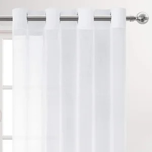 Wholesale Ready Made White Polyester Sheer Voile Curtain