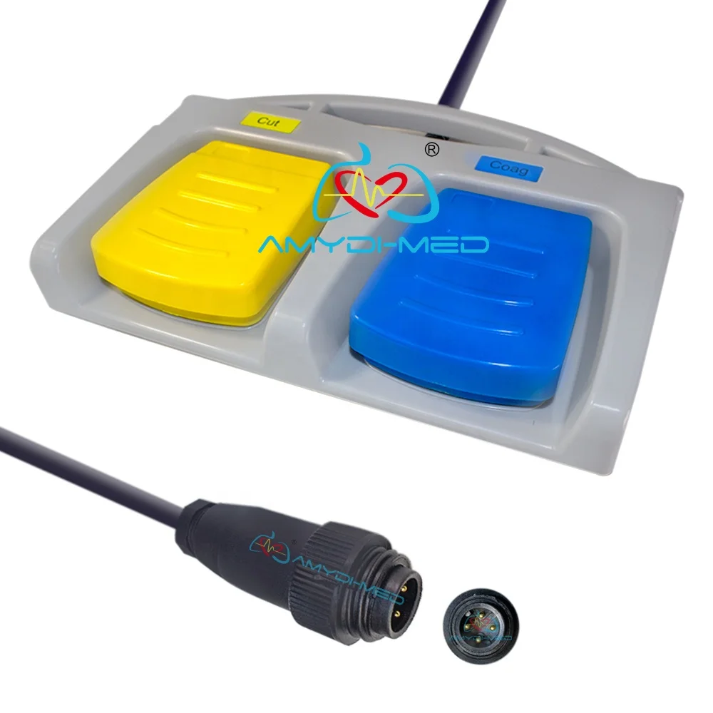 Electrosurgical Footswitch Pedal Plastic Two Button Double Footswitches for Diathermy Units Valleylab