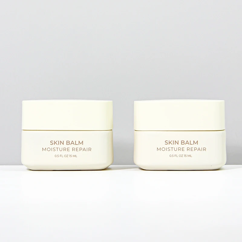 Cosmetic Packaging Custom Soft Touch Finish Empty Cosmetic Lip Balm Container square Frosted Small Jar Face Eye Cream Jar